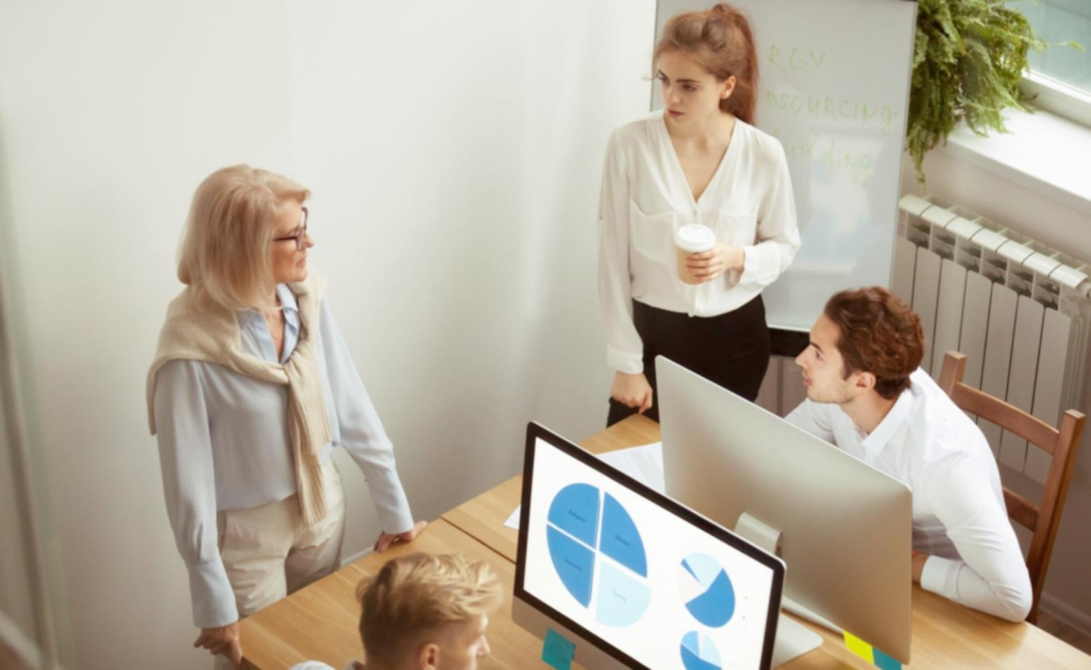 Interactive learning platform interface showing live search data analysis